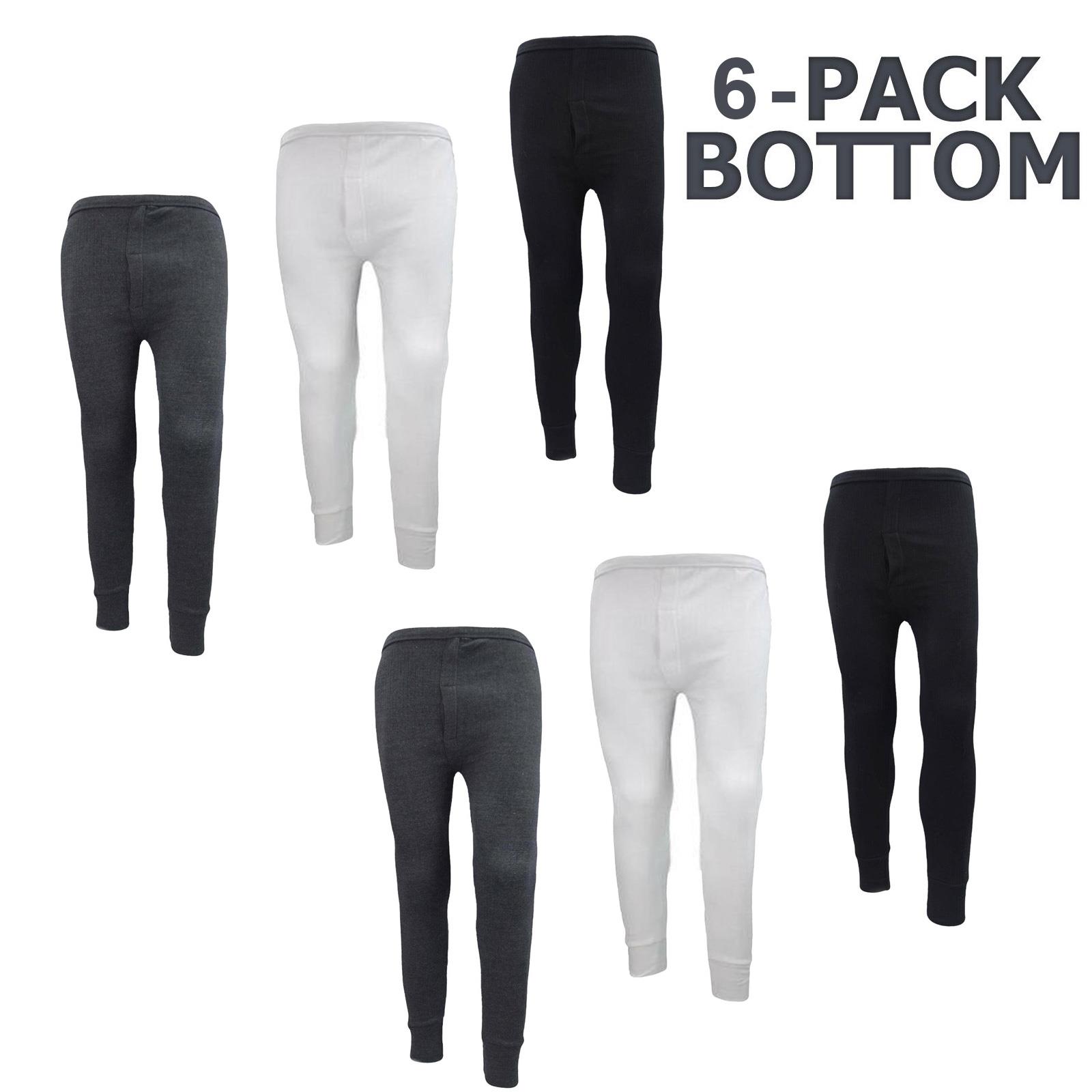 3, 4, 6 Pack Mens Thermal Long Johns Bottoms Winter Warm Underwear Baselayer - Picture 15 of 18