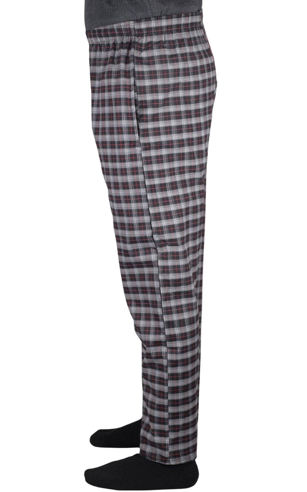 Paquete de 2 pantalones de pijama para hombre tejidos a cuadros de algodón ropa de dormir a cuadros pantalones de salón - Imagen 24 de 33