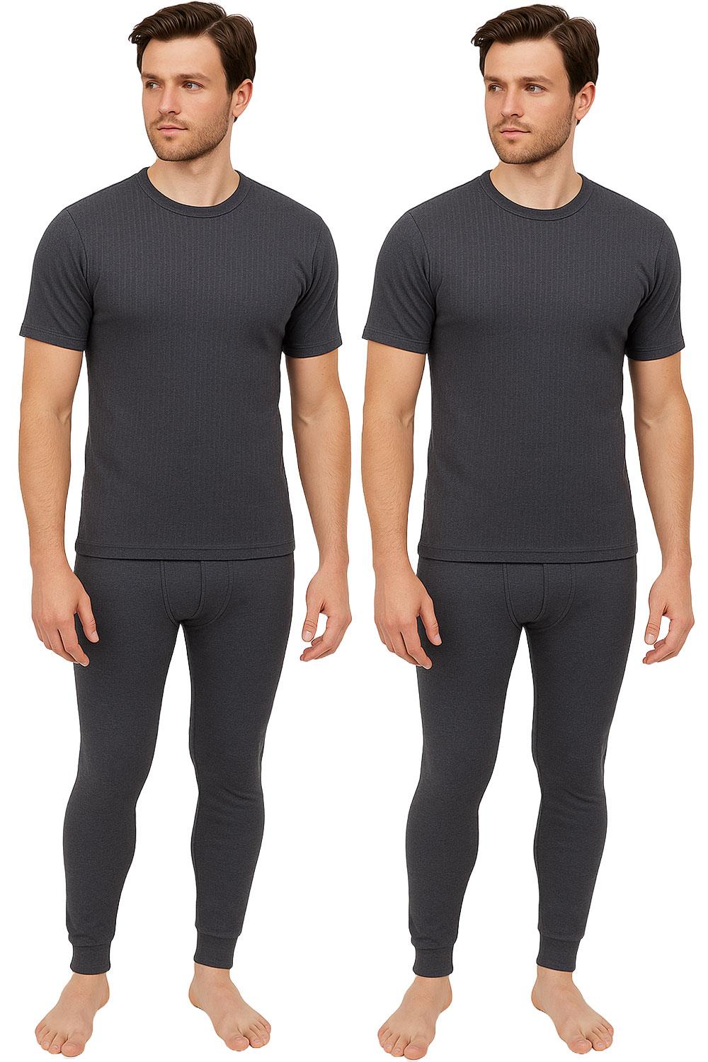 Mens Thermal Underwear Long Johns Top Bottom TShirt Short Long Sleeve 2 Pack - Picture 26 of 42
