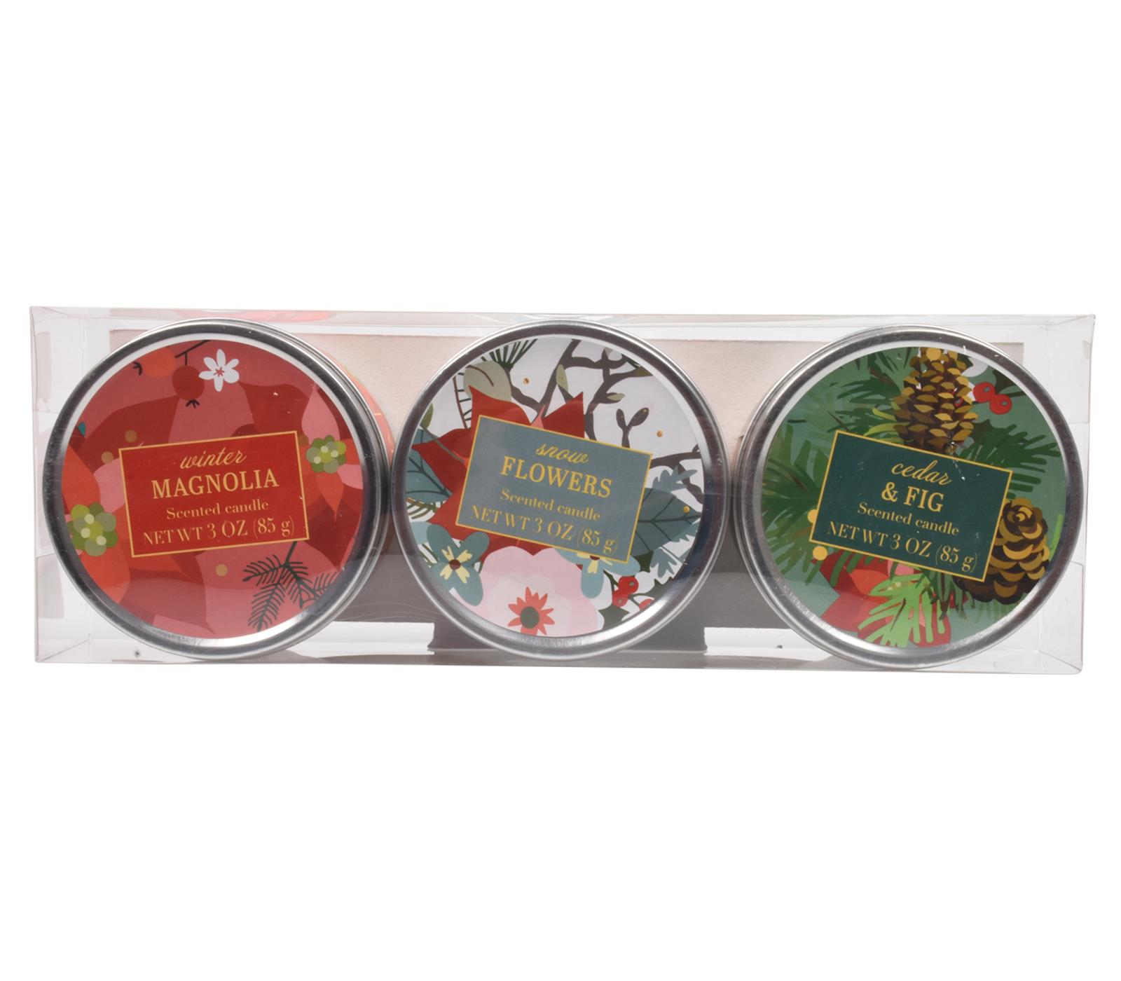 Scented Candles New Set of 3 Festive Christmas Decorative Tin Xmas Gift set - Picture 41 of 99