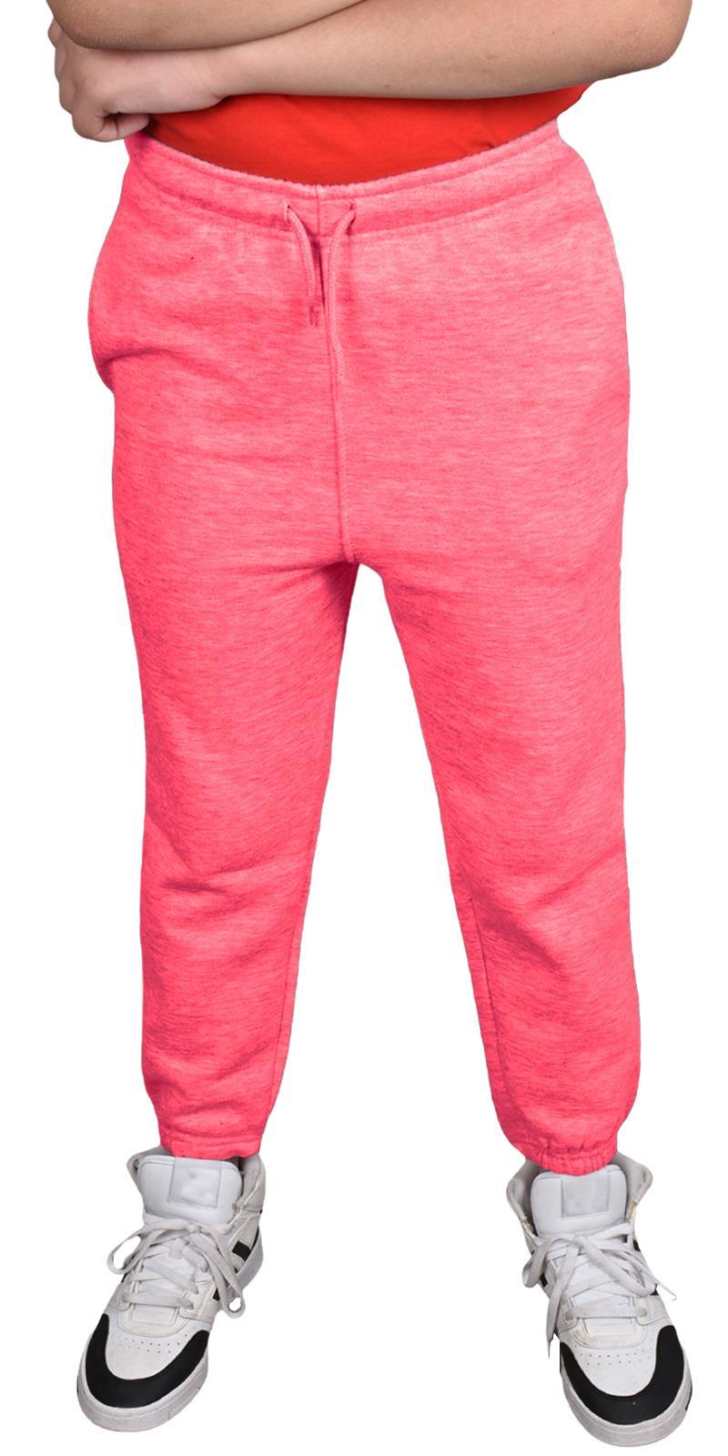 Jogging Bottoms Pack of 2 Kids Boys Girls Warm Fleece PE Plain Tracksuit Joggers - Picture 32 of 62