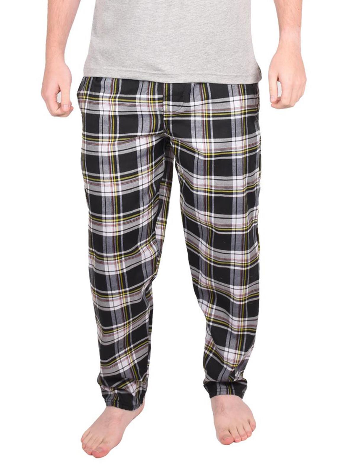 Mens Pyjama Bottoms Woven Check PJ Pants Lounge Nightwear 2 Pack Trouser - Picture 13 of 34