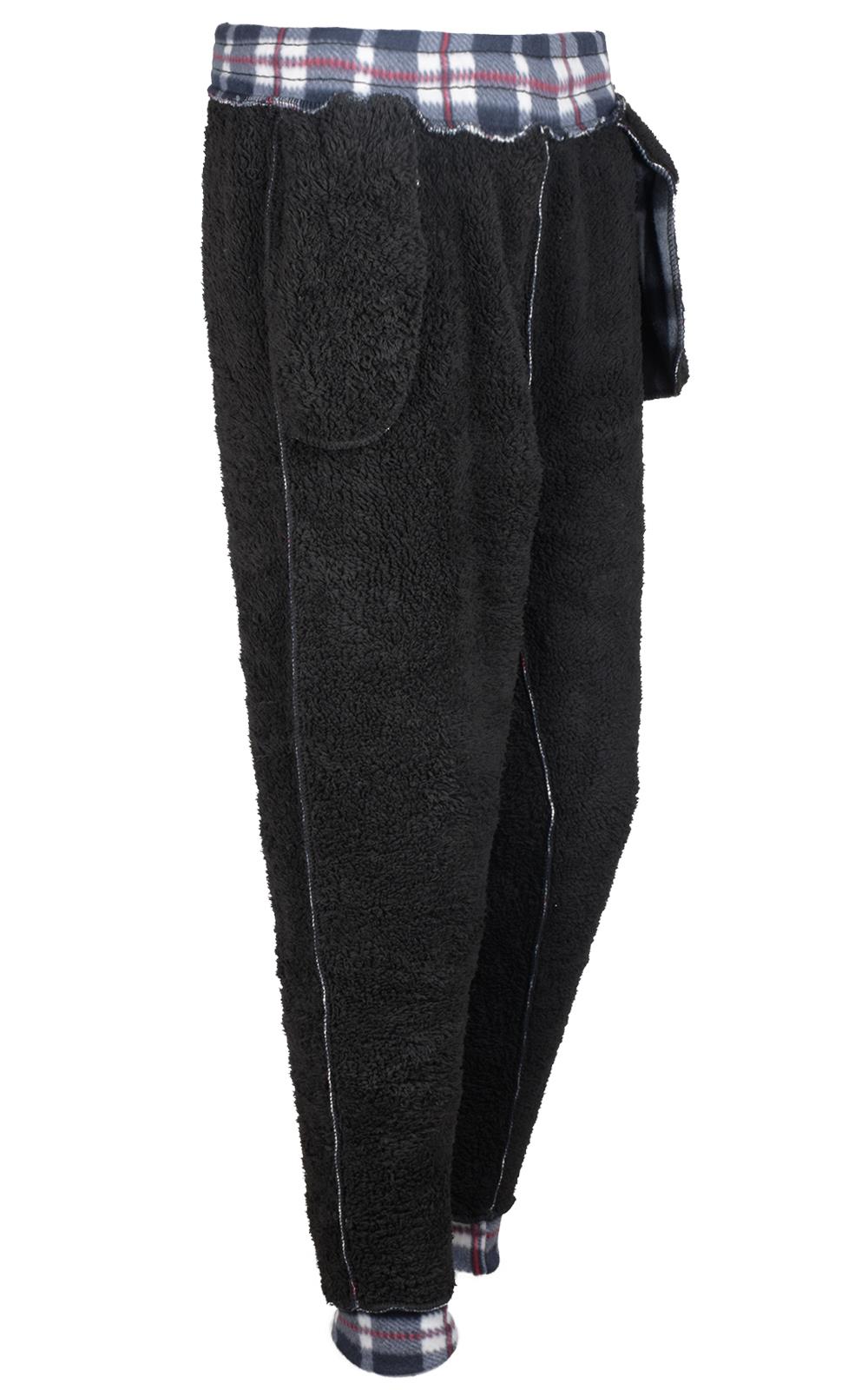 Pantalones de chándal para mujer de franela elásticos con cordón polar a cuadros PJ - Imagen 42 de 48