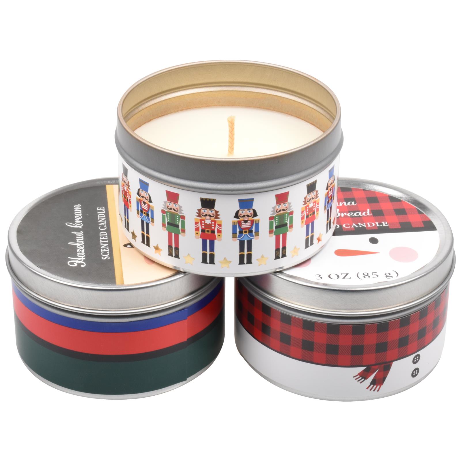 Scented Candles New Set of 3 Festive Christmas Decorative Tin Xmas Gift set - Picture 55 of 99