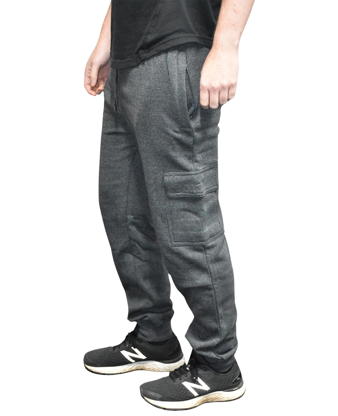 Mens Cargo Jogging Bottoms Fleece Trousers Five-Pocket Casual Gym Joggers S-2XL - Picture 23 of 51