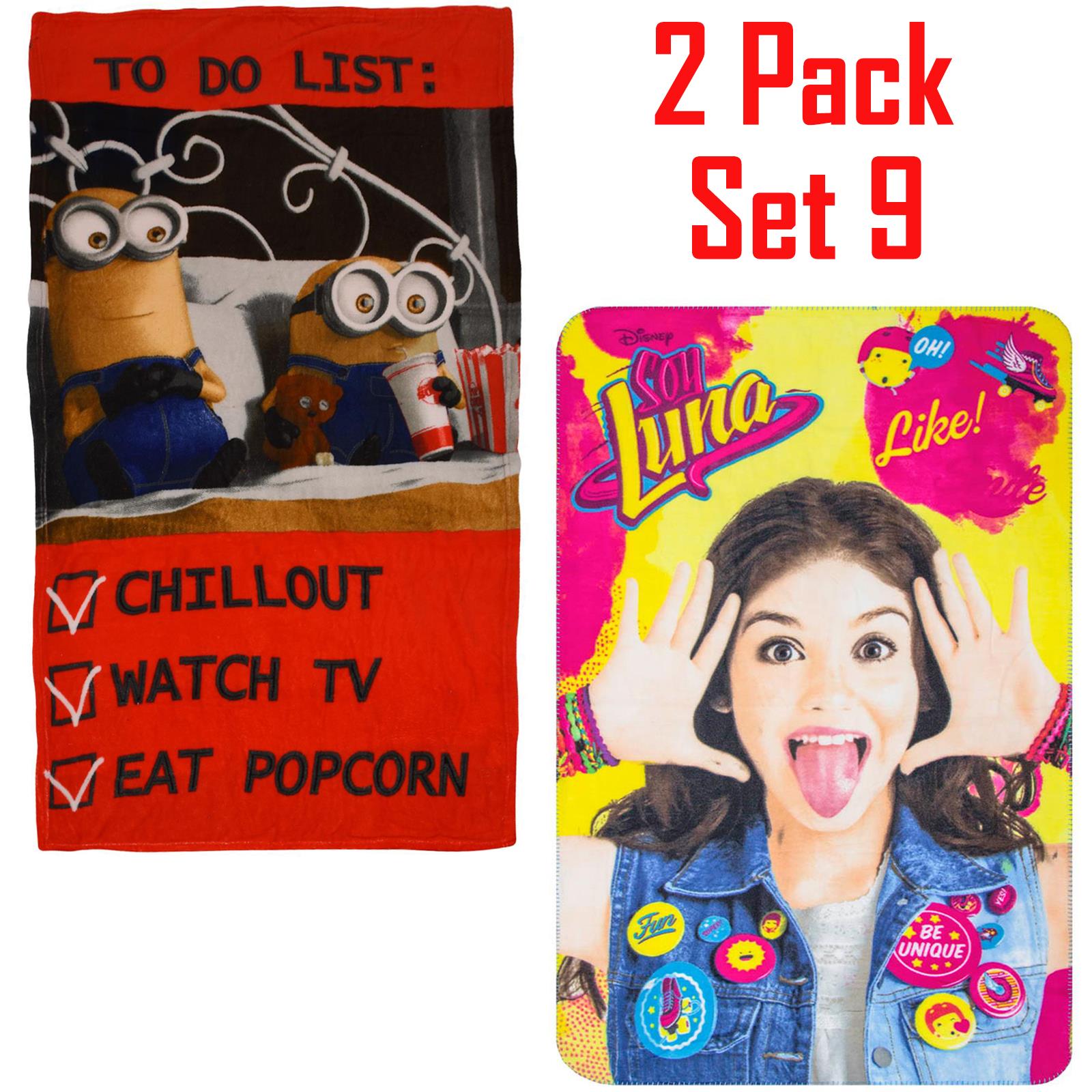 2&4Pack Kids Fleece Blanket Throw Over Super Soft Novelty Character Bed Blanket - Picture 14 of 27