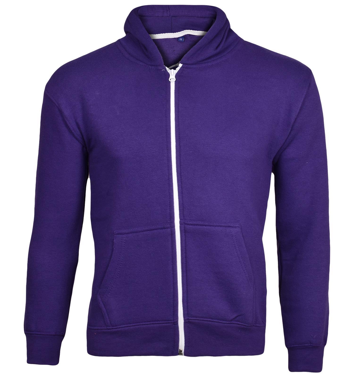 Kids Zip up Hoodie Sweatshirts PE School Jumpers Fleece Hoodies For Boys Girls - Picture 238 of 264