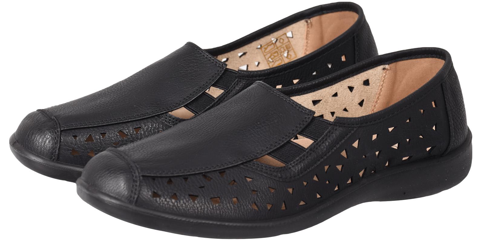 Ladies Slip on Casual Cut Out Side Gusset Flat Comfort Summer Shoes Size UK 3-9 - Picture 3 of 13