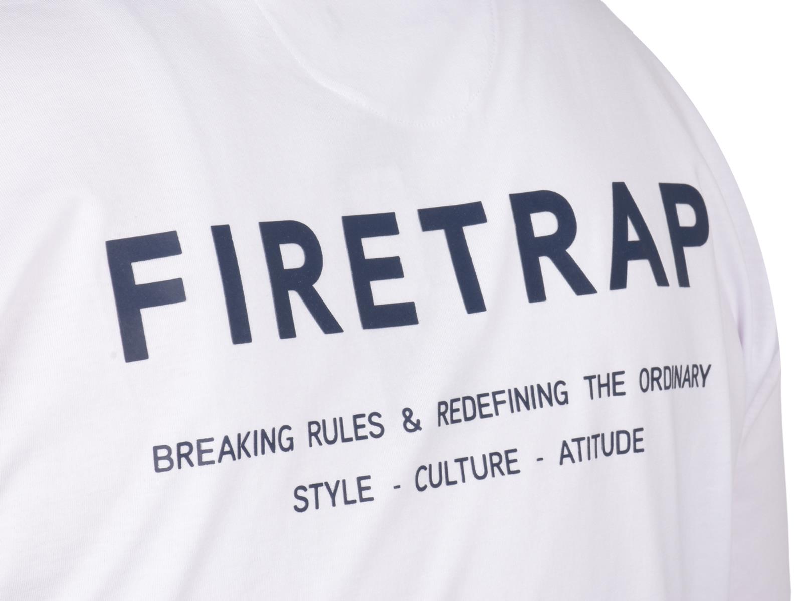 Firetrap Mens Plain T-shirt Crew Neck Short Sleeve T Shirt 100% Cotton Tee Top - Picture 31 of 31