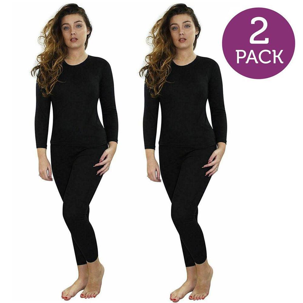 Ladies Thermal Underwear Top Long Sleeve Tshirt Vest Legging Bottom Long Janes - 第 2/28 張圖片