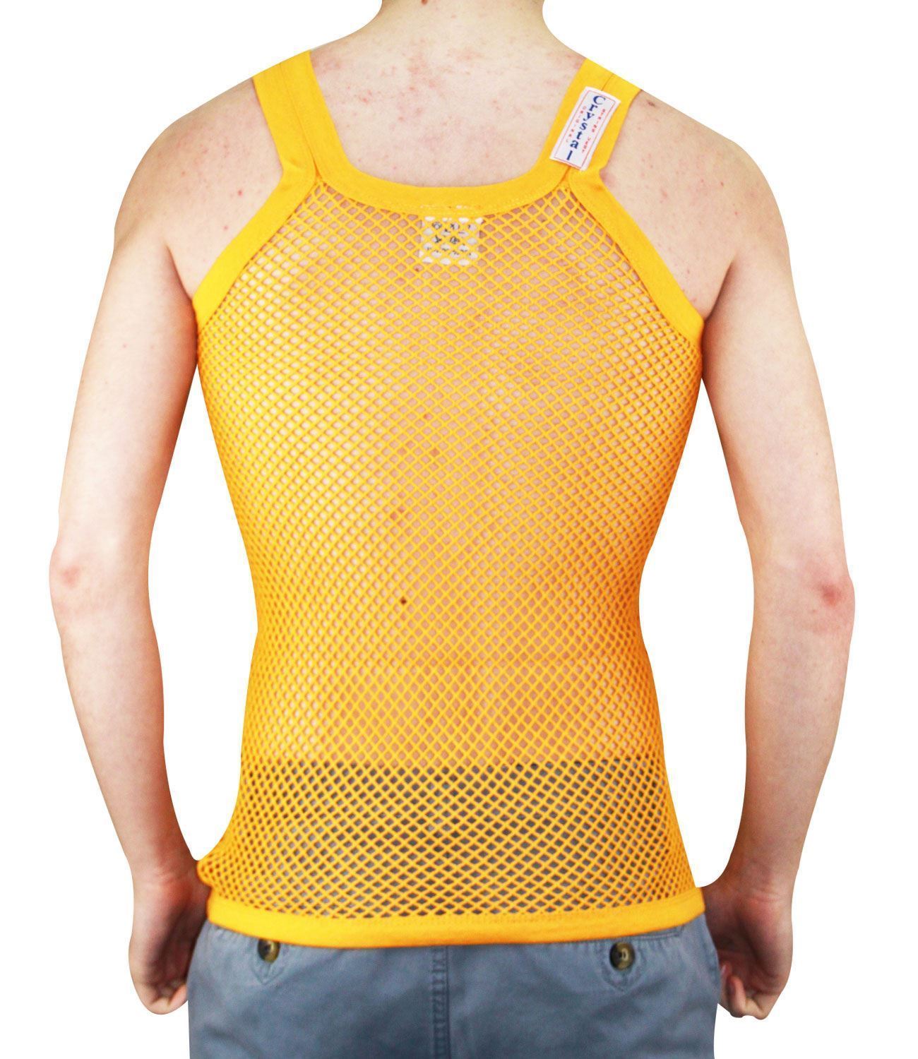 MENS STRING MESH VEST SLIM FIT 100 COTTON FISH NET FITTED TANK TOPS