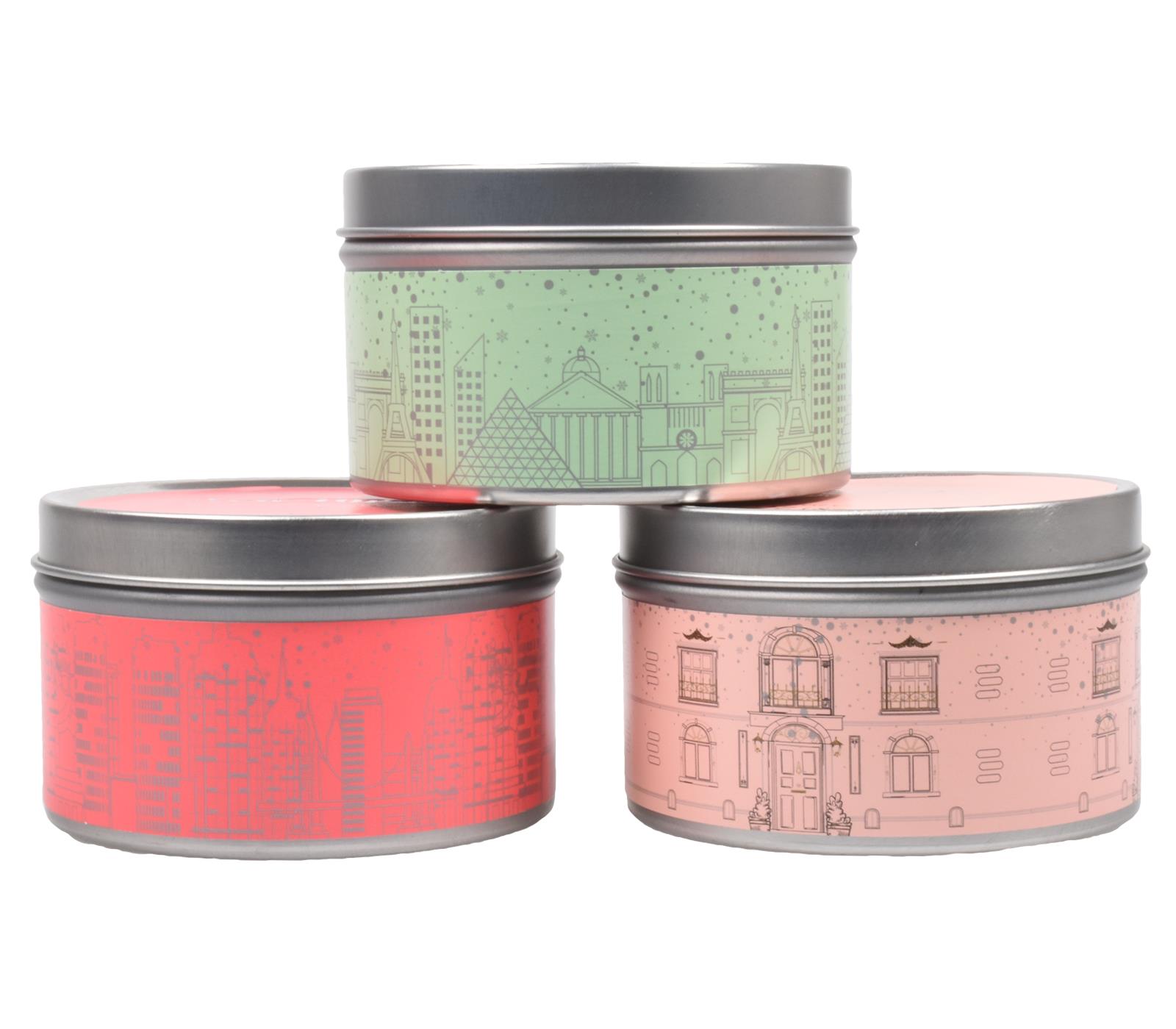 Scented Candles New Set of 3 Festive Christmas Decorative Tin Xmas Gift set - Picture 15 of 99
