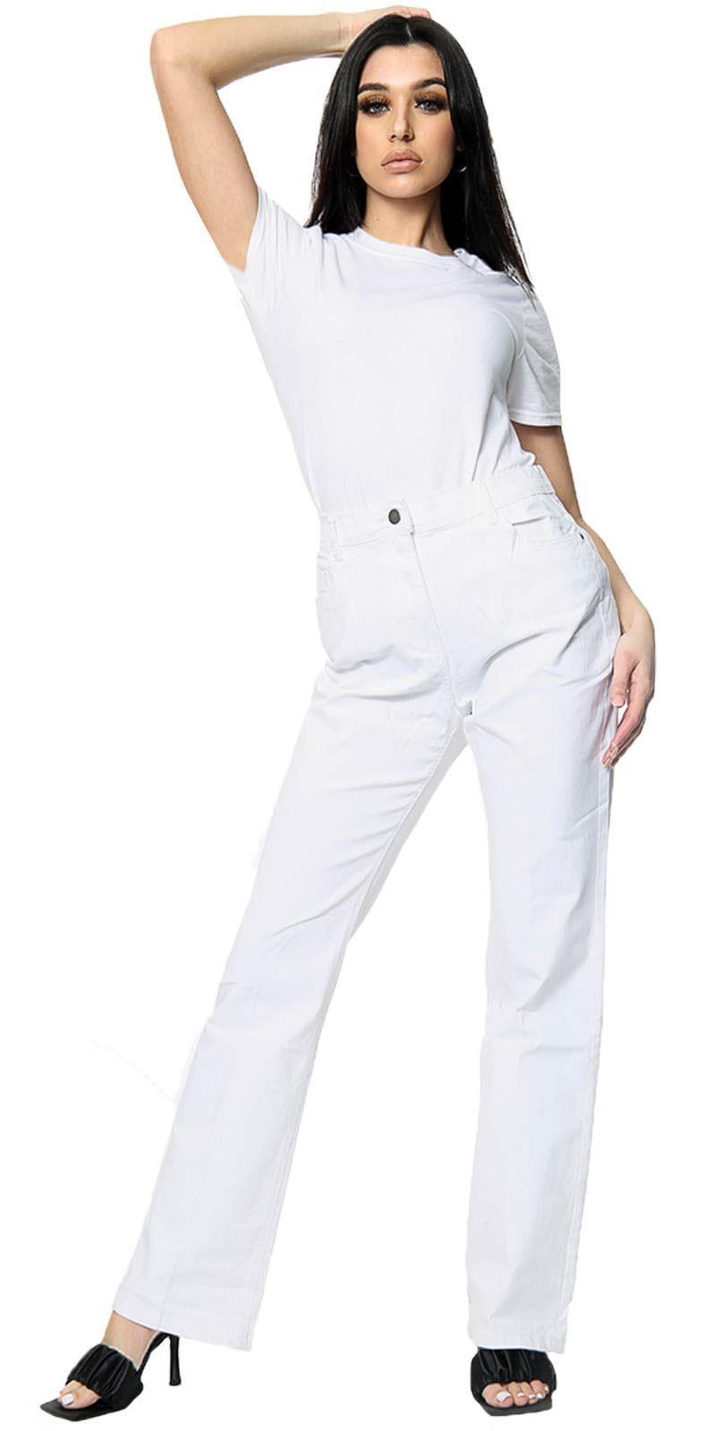 Pantalones de mezclilla elásticos acampanados acampanados con corte bota para mujer - Imagen 26 de 30