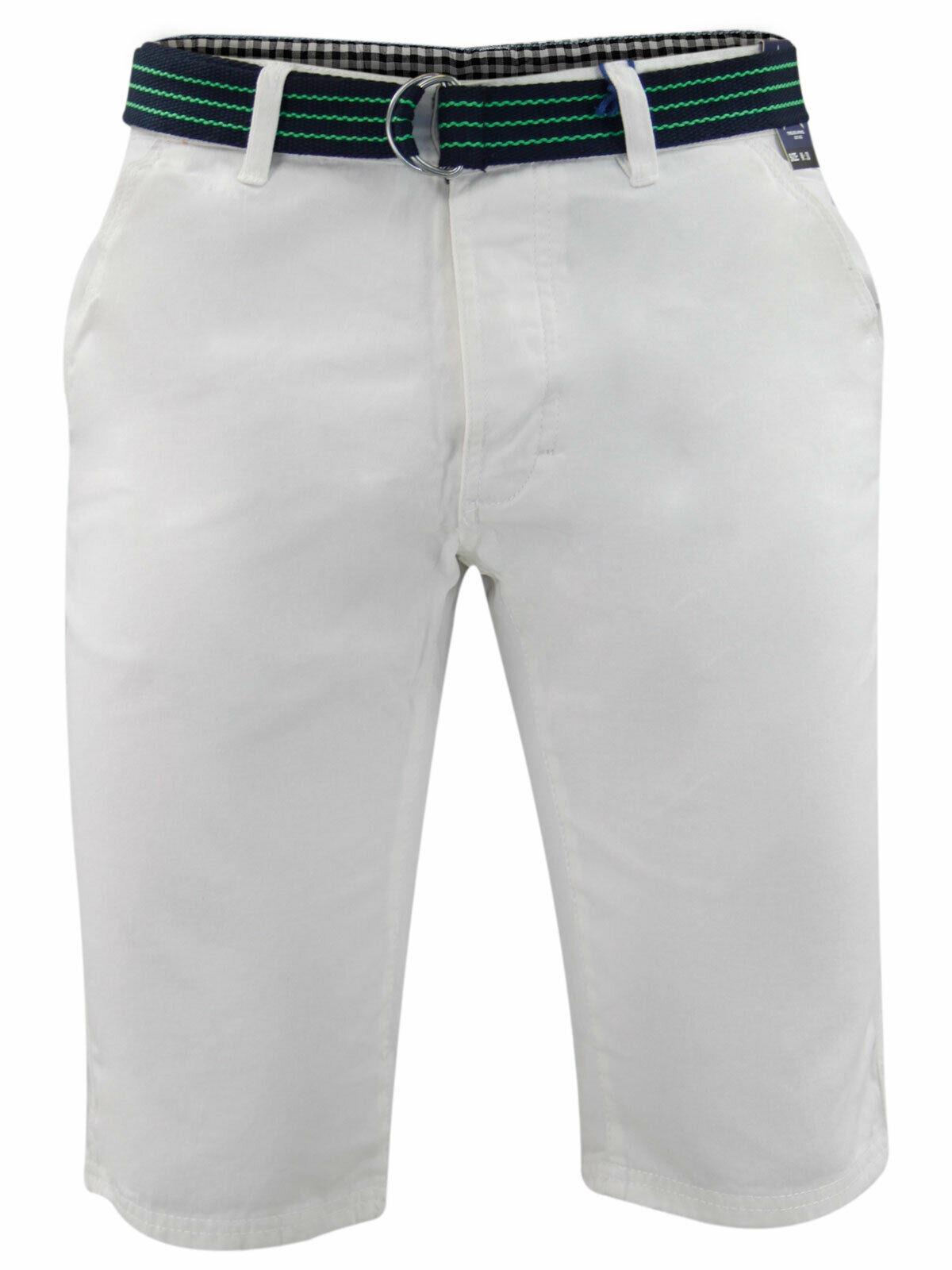 Herren Chino Shorts Freizeit Halb Hose 100% Baumwolle Sommer Jeans Frei Webgürtel - Bild 77 von 79