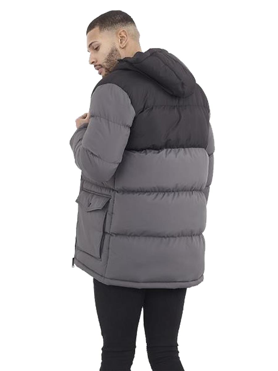 Mens Padded Jackets Winter Warm Full Zip Up Quilted Outerwear Plain