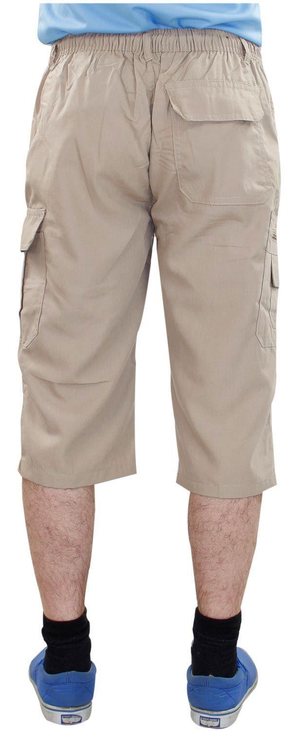 Herren 3/4 Shorts Gummibund Uni Cargo Kampf Arbeit Dreiviertel Hose - Bild 16 von 17