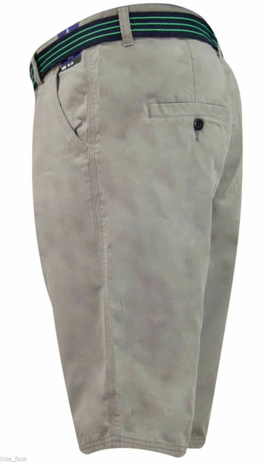 Herren Chino Shorts Freizeit Halb Hose 100% Baumwolle Sommer Jeans Frei Webgürtel - Bild 32 von 79