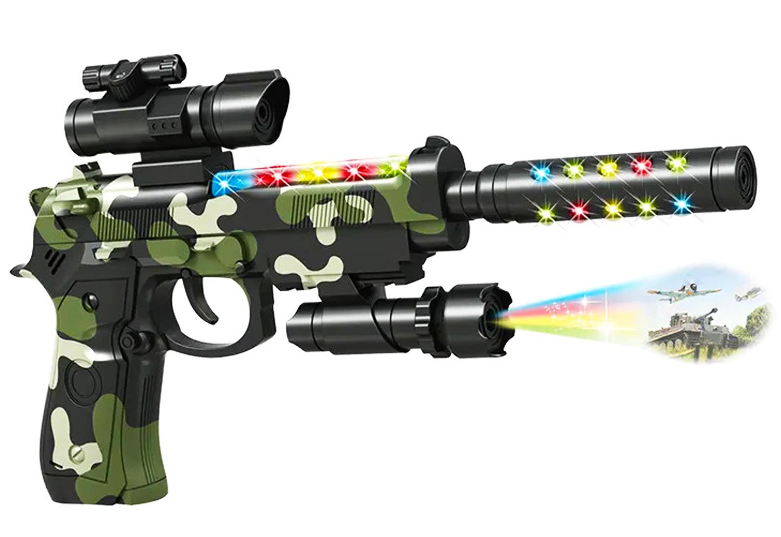 Military-Style Kids Toy Glock Pistol Gun with Projection Light Sound Vibration - Picture 4 of 9