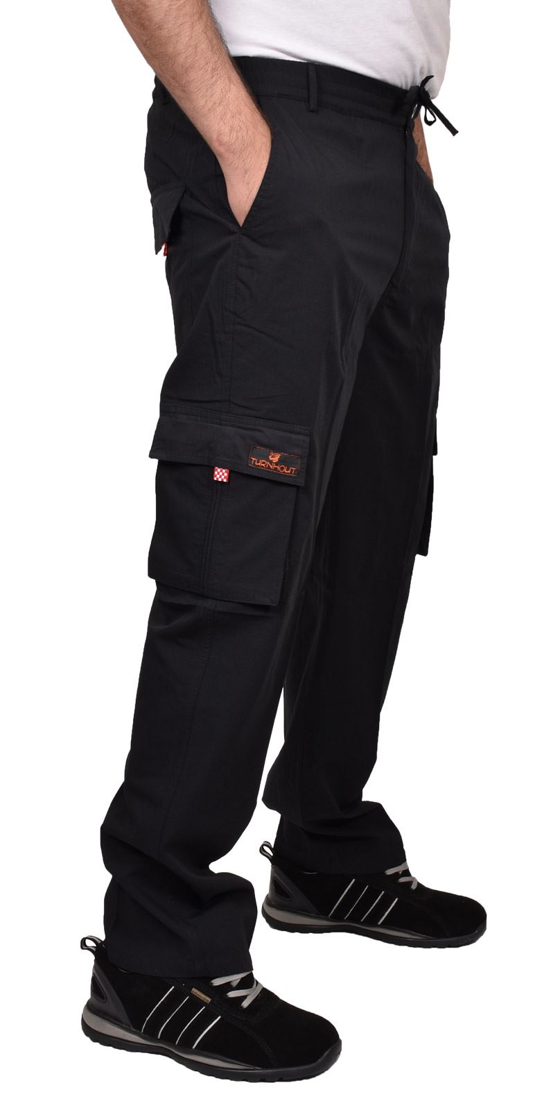 Mens Cargo Trousers Combat Work Lightweight Elasticated Tactical Pro