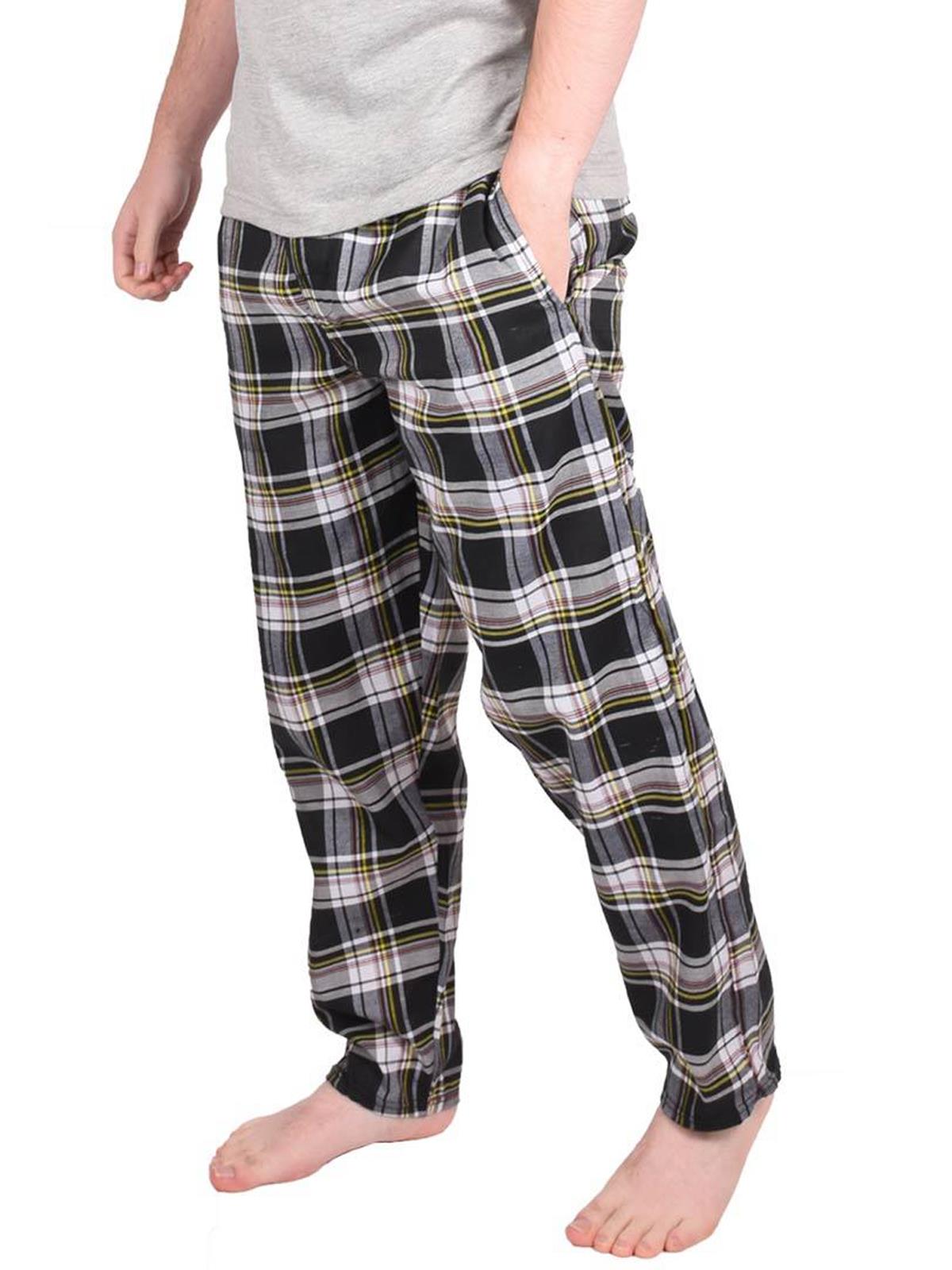 Mens Pyjama Bottoms Woven Check PJ Pants Lounge Nightwear 2 Pack Trouser - Picture 15 of 34