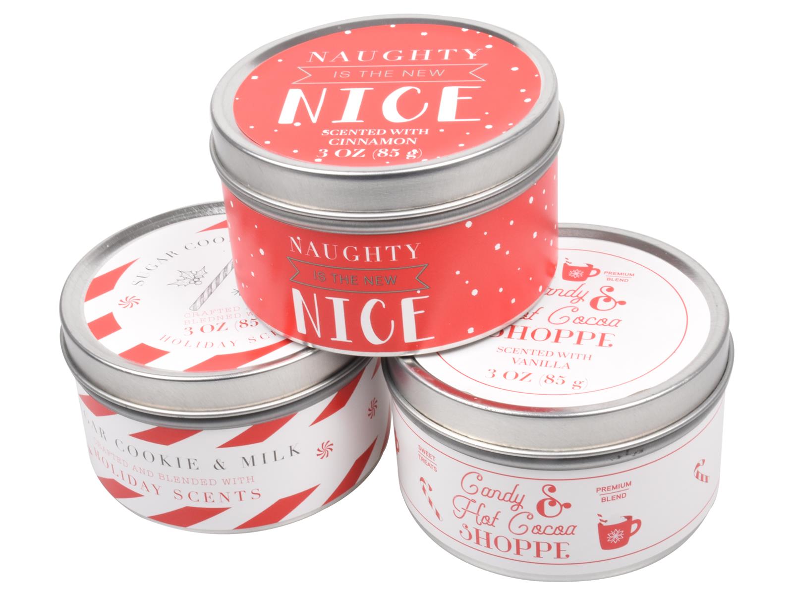Scented Candles New Set of 3 Festive Christmas Decorative Tin Xmas Gift set - Picture 84 of 99