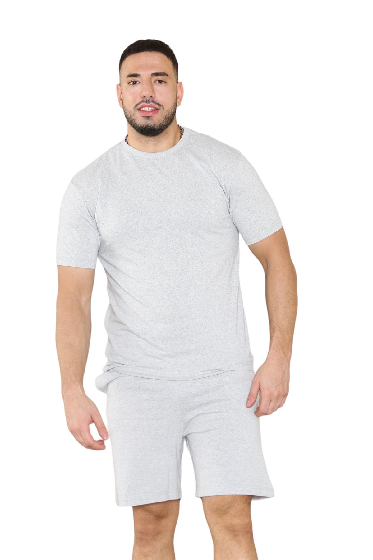 Mens Pyjamas Shorts Set Short Sleeve Nightwear Pjs Loungewear Cotton Size S-XL