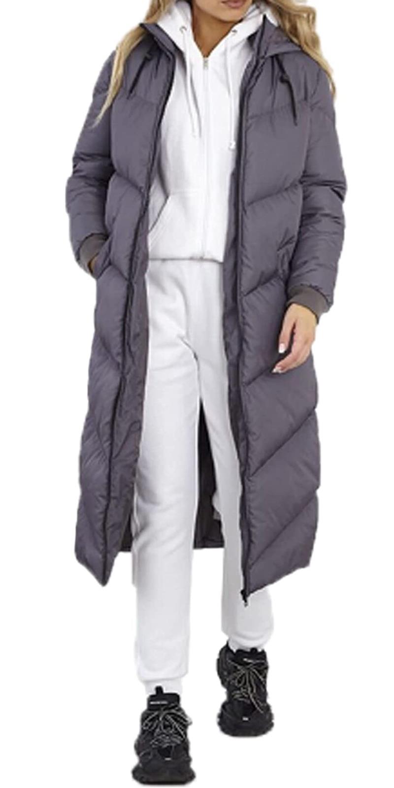 Warm Women's Black Padded Parka Coat with Hood