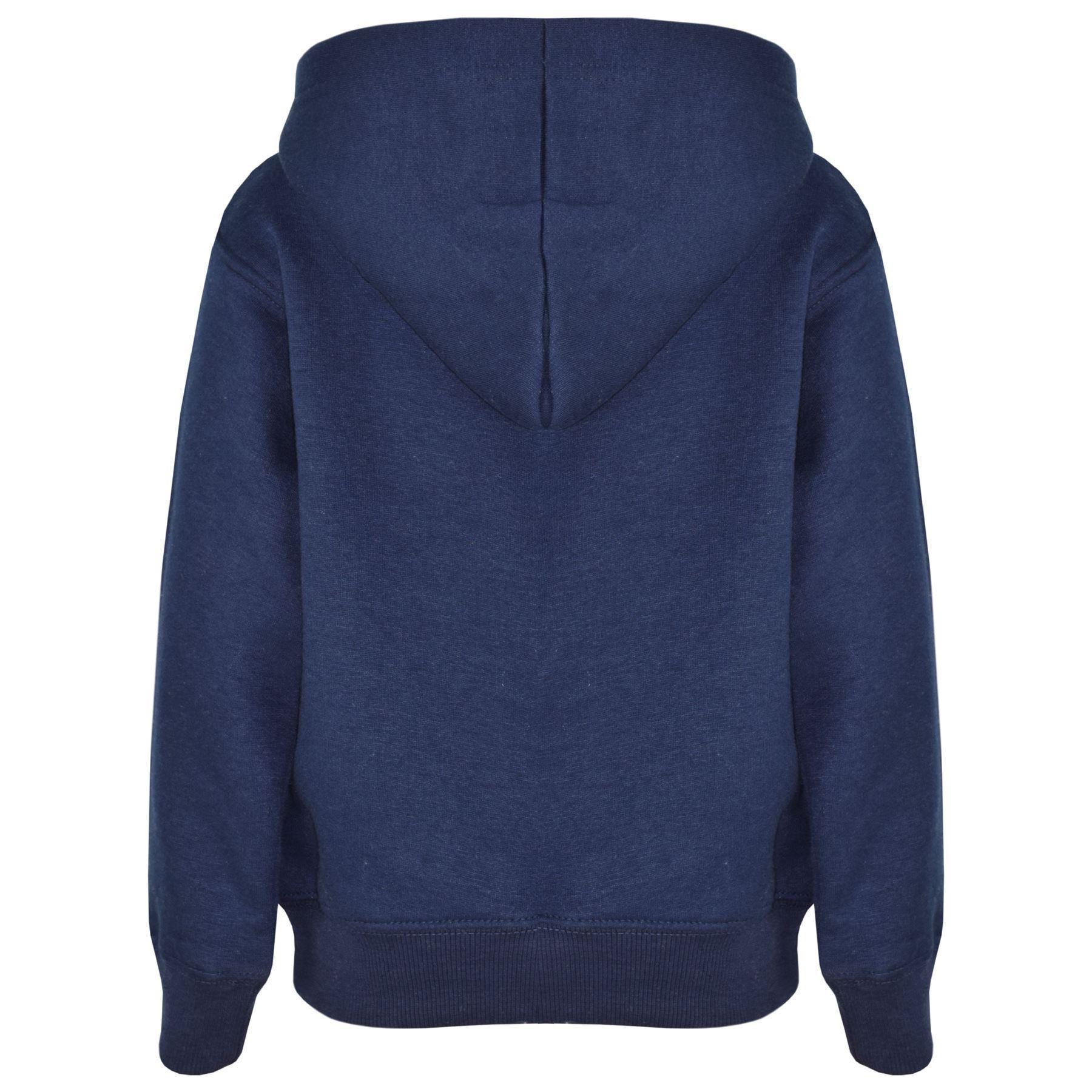 Kids Girls Boys Plain Hooded Jumper Fleece Pullover Hoodie Unisex Sweatshirt - Picture 74 of 128