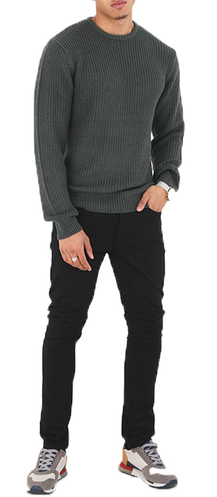 Brave Soul Mens Cable Knit Fisherman Knitted Jumper Weave Warm Pullover Sweater - Picture 33 of 51
