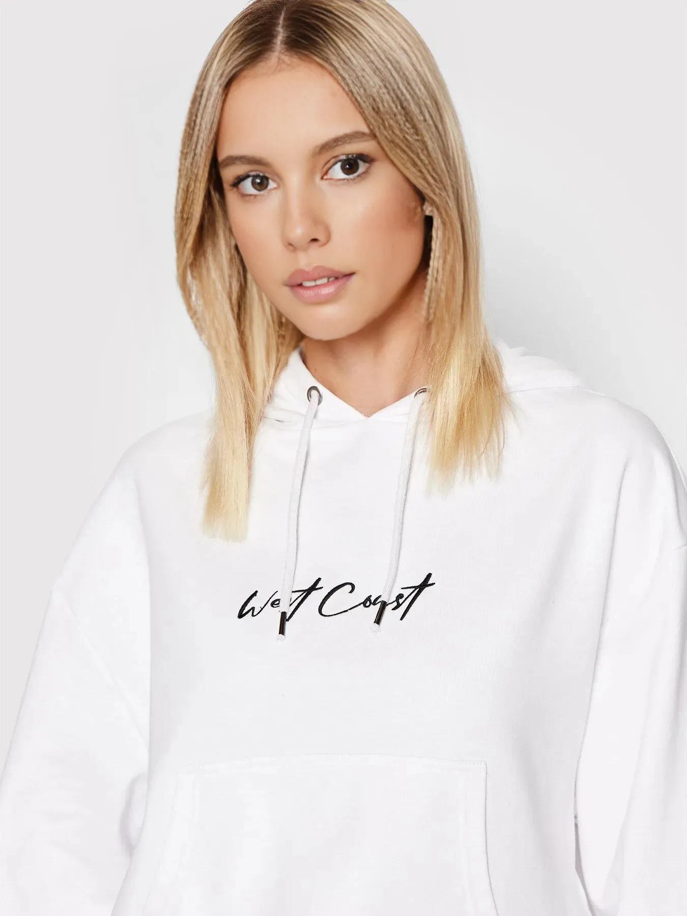 Ladies Cropped Hoodie Top Pullover Crop Top Womens Long Sleeve Plain Sweatshirt - Picture 19 of 20