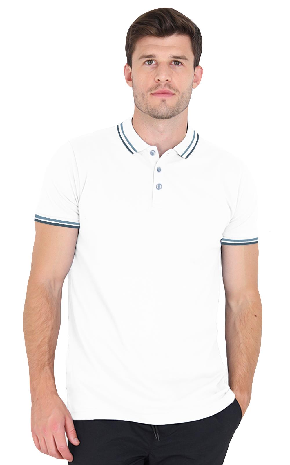 Mens Polo T-Shirt Short Sleeve Button Strapped Collared Tshirt Cotton Summer Top - Picture 15 of 15