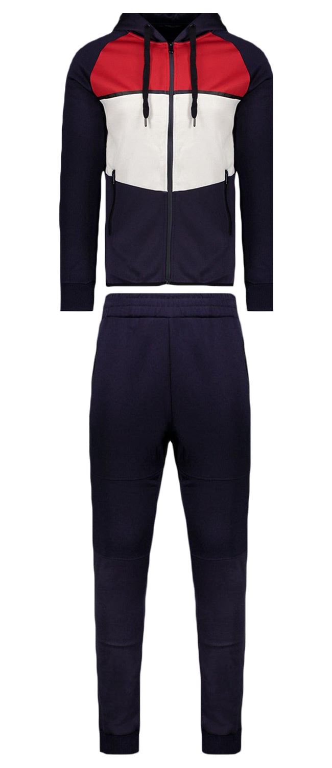 Mens Tracksuits Zip Hoodie Jogging Suit Bottoms Gym Trousers Sports Workout Elasticated Joggers Running with Pockets Sweatshirt Top Slim Fit Casual Wear