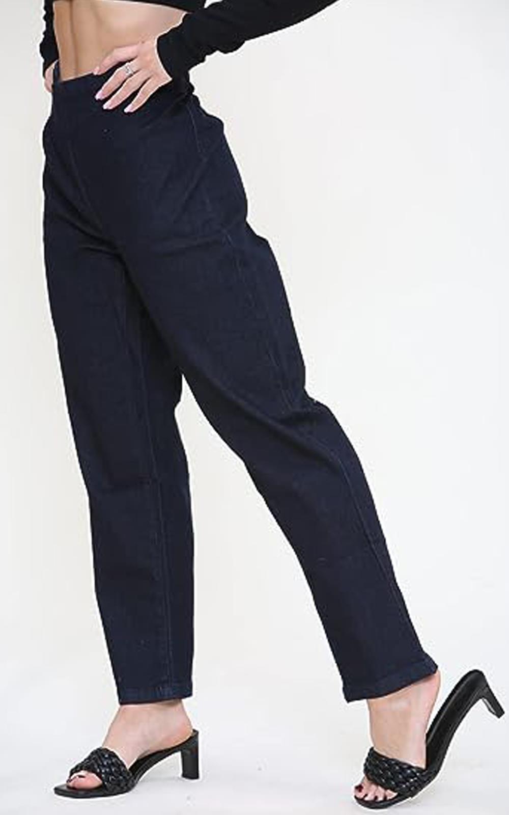 Pantalones de mezclilla elásticos ajustados rectos cintura alta para dama talla 12-28 Reino Unido - Imagen 40 de 43