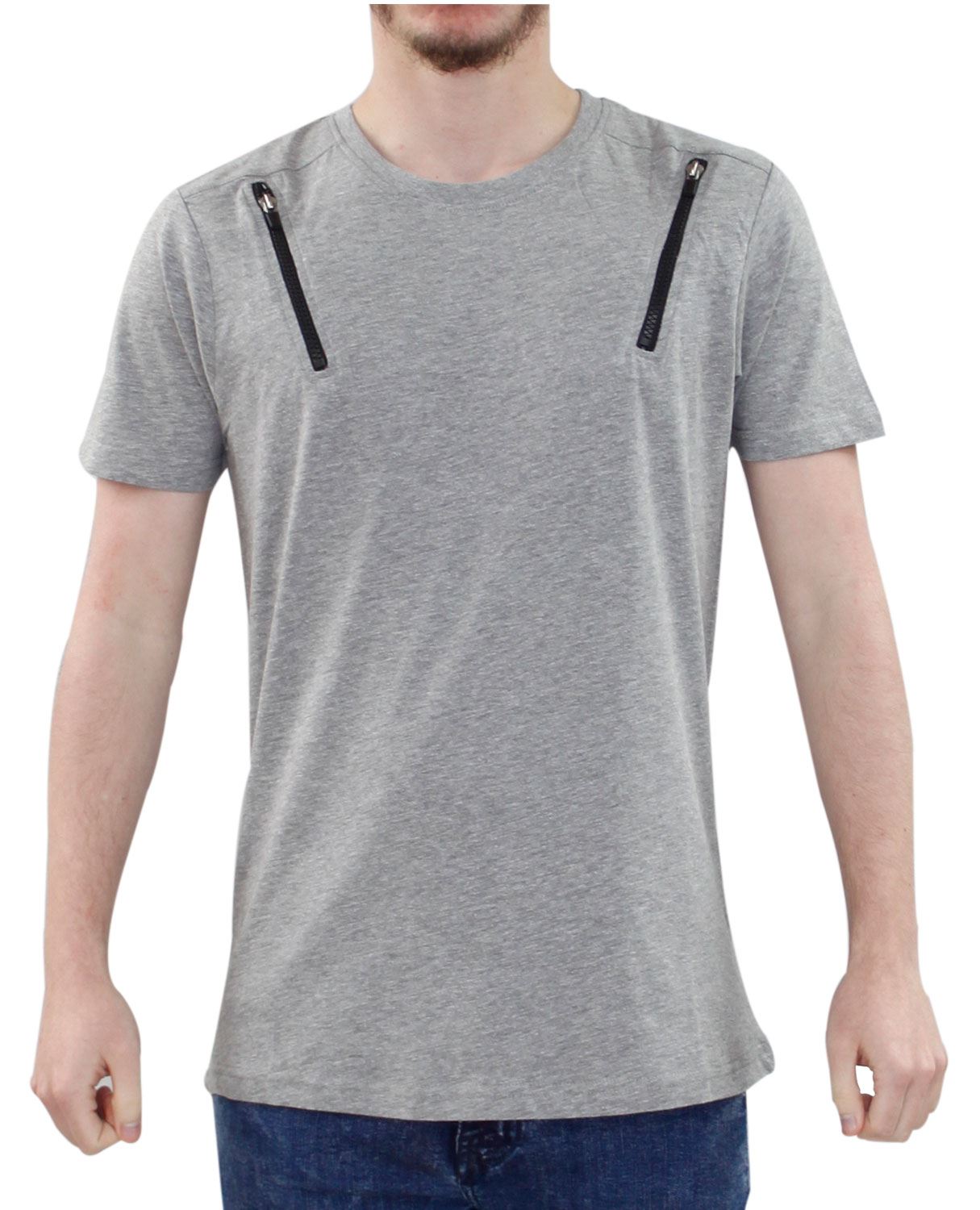 Men T Shirts Half Sleeve Crew Neck Multy Zip Pocket Casual Shirt Tee Top