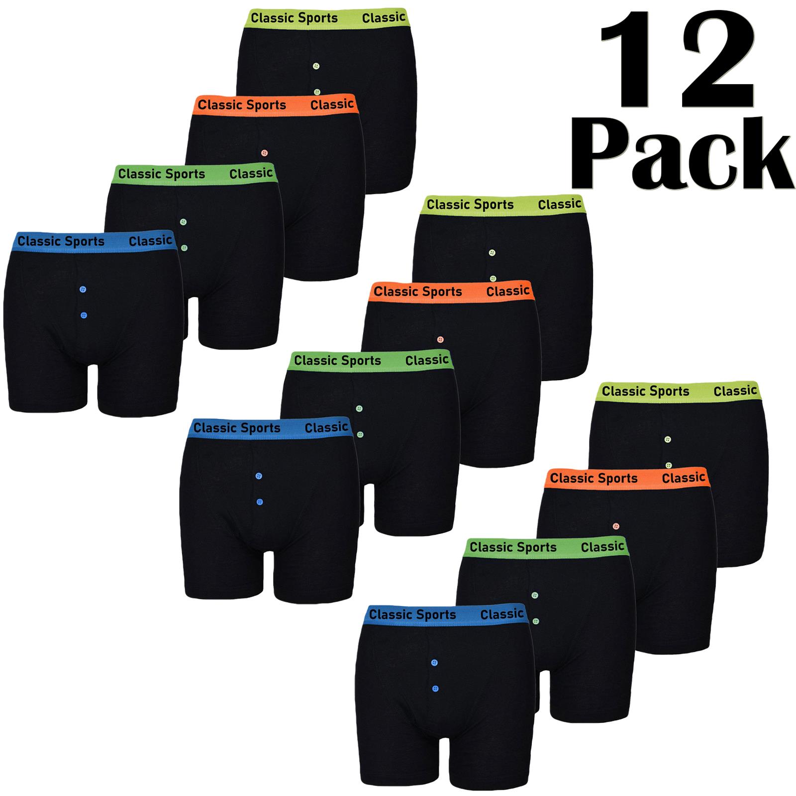 4-12 Packs Mens Boxers Shorts Neon Band Boxer Cotton Trunks Designer Underwear - Picture 12 of 24