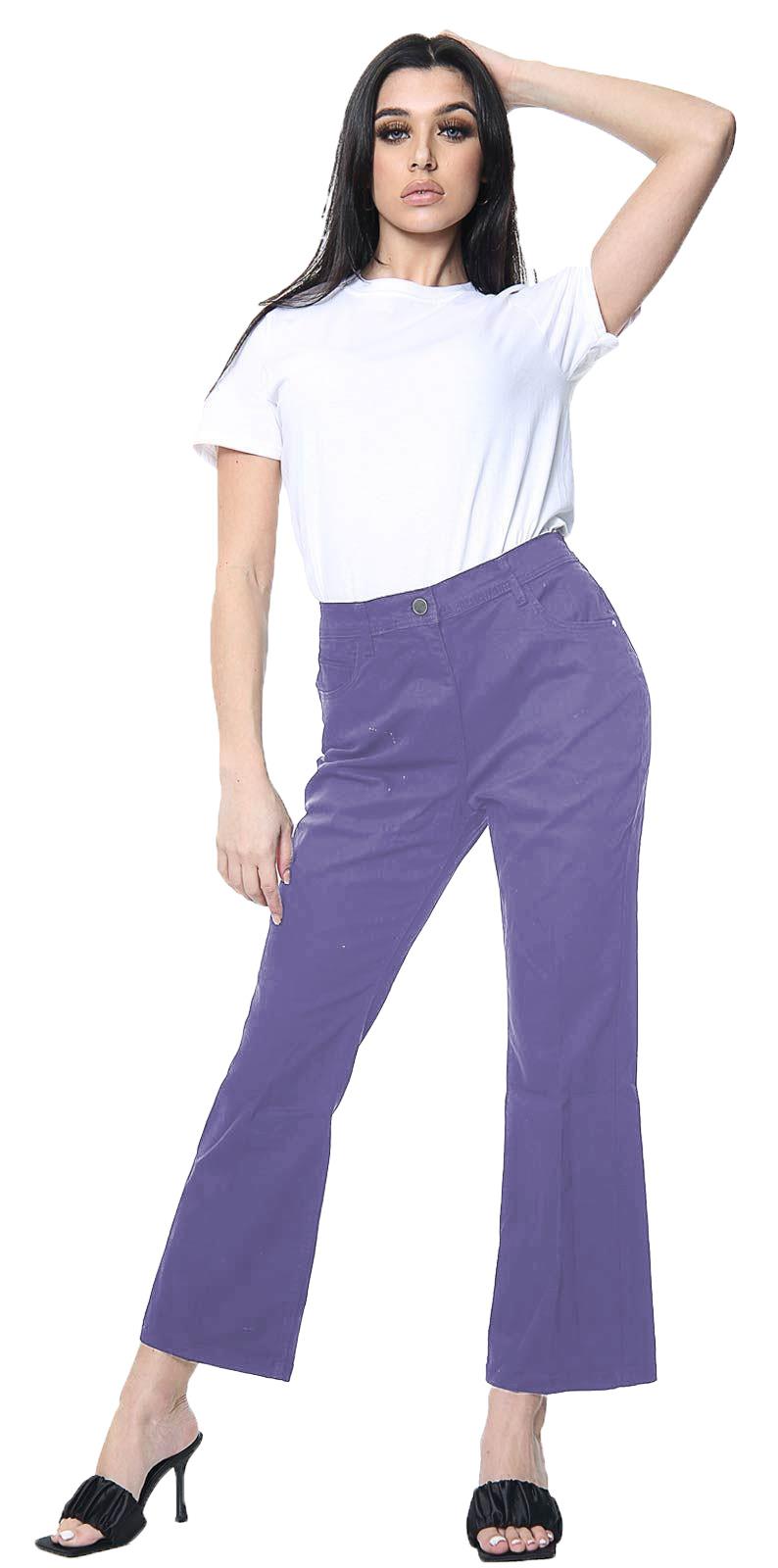 Pantalones de mezclilla elásticos acampanados acampanados con corte bota para mujer - Imagen 21 de 30