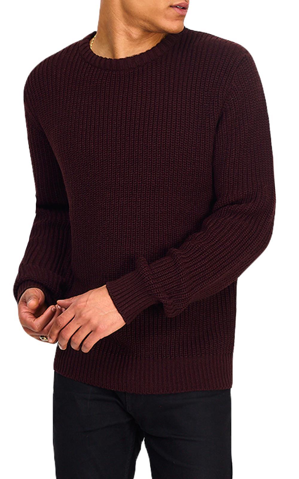 Brave Soul Mens Cable Knit Fisherman Knitted Jumper Weave Warm Pullover Sweater - Picture 21 of 51