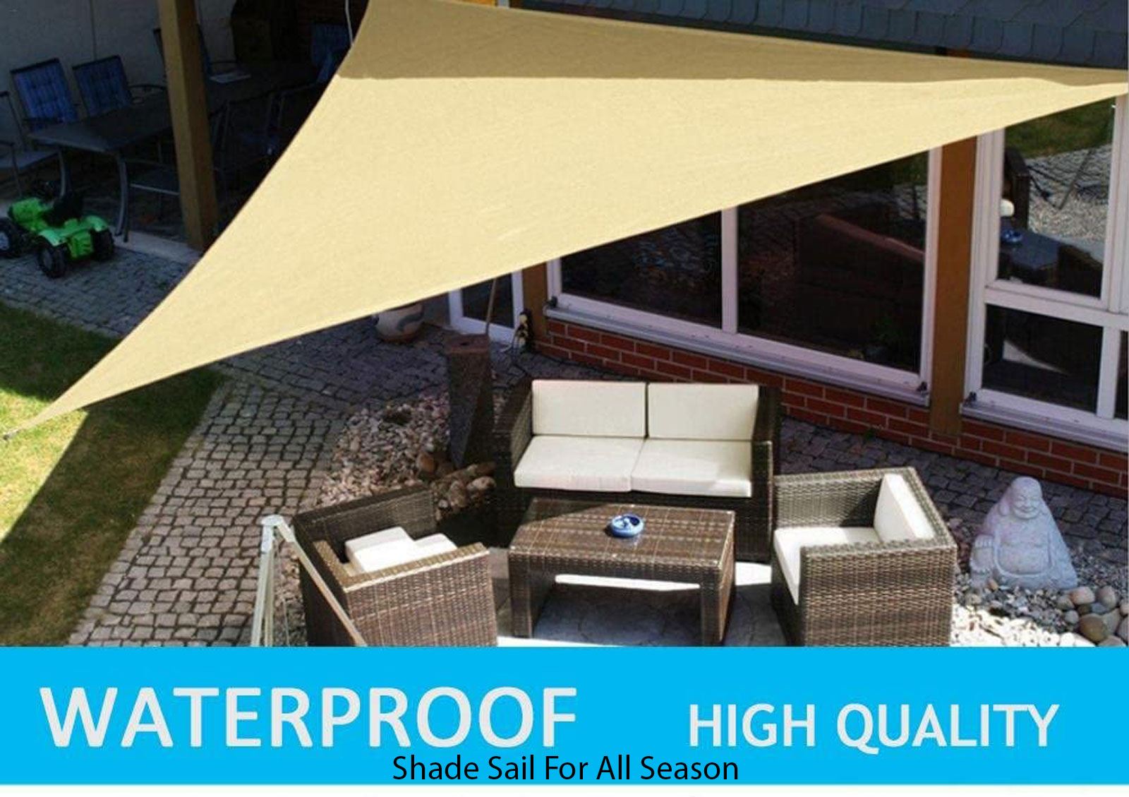 Cubierta de toldo para jardín exterior patio vela de sombra - 90% bloque UV - Imagen 14 de 25