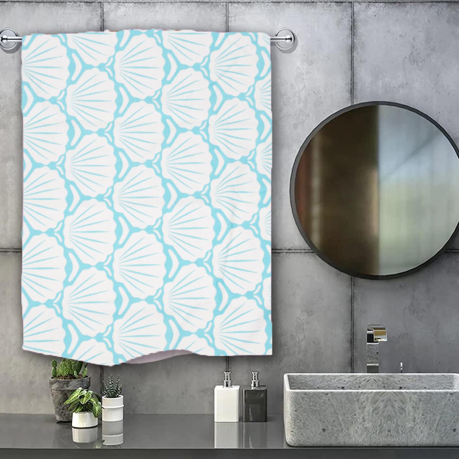 Kids Mens Wearable Wrap Towel Shower Bath Soft Microfiber Classic Shell Floral - Picture 9 of 15