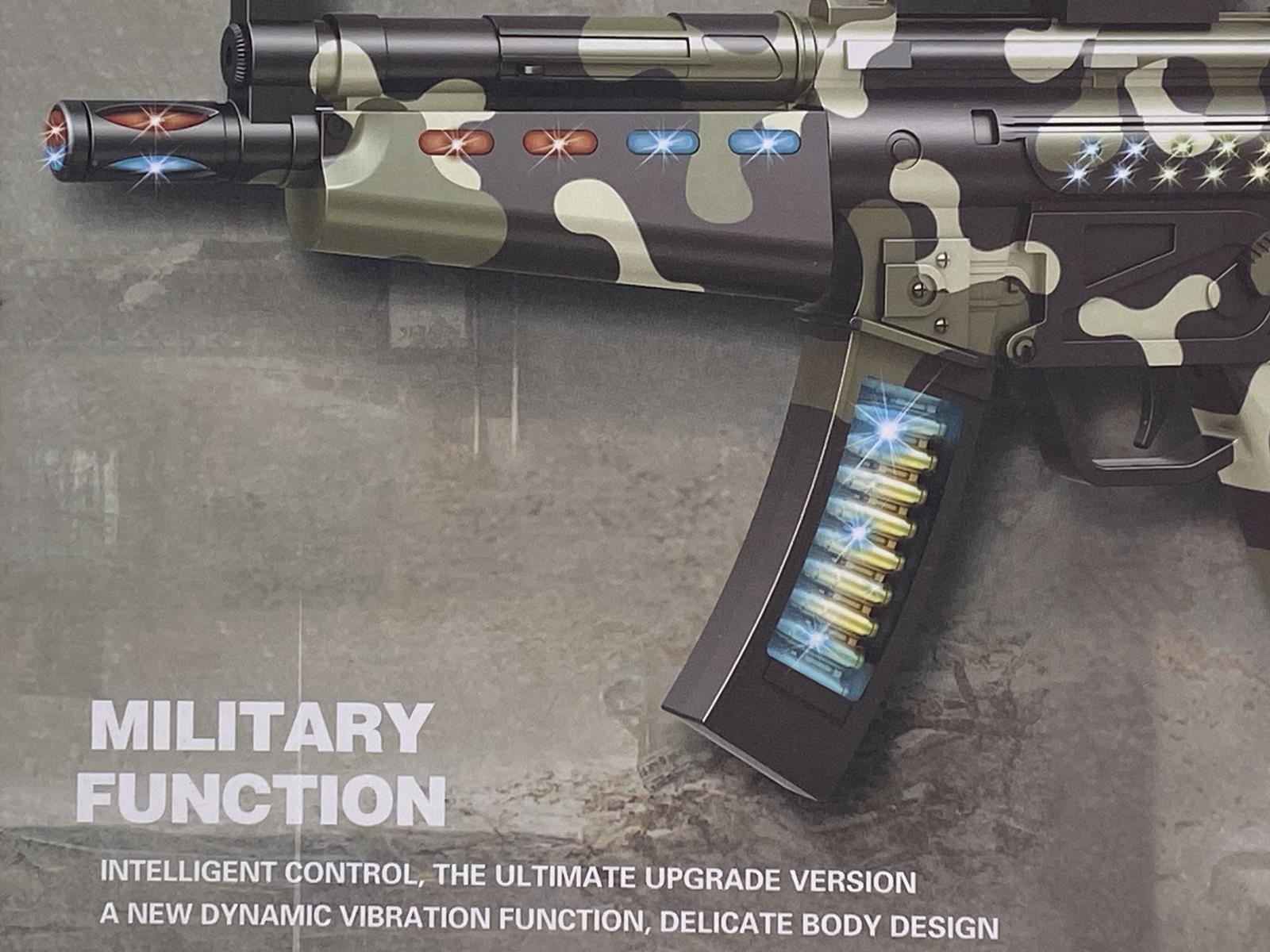 Kids Army Assault Machine Gun Toy with Lights, Sound & Vibration – 49cm 3+ Gift - Picture 4 of 8
