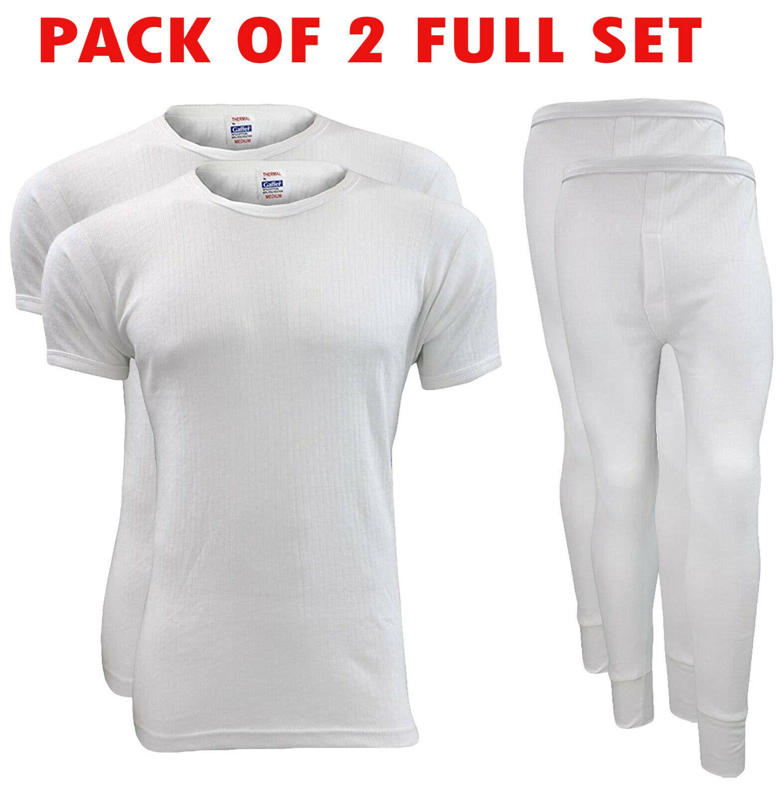 Mens Thermal Underwear Long Johns Top Bottom TShirt Short Long Sleeve 2 Pack - Picture 17 of 22