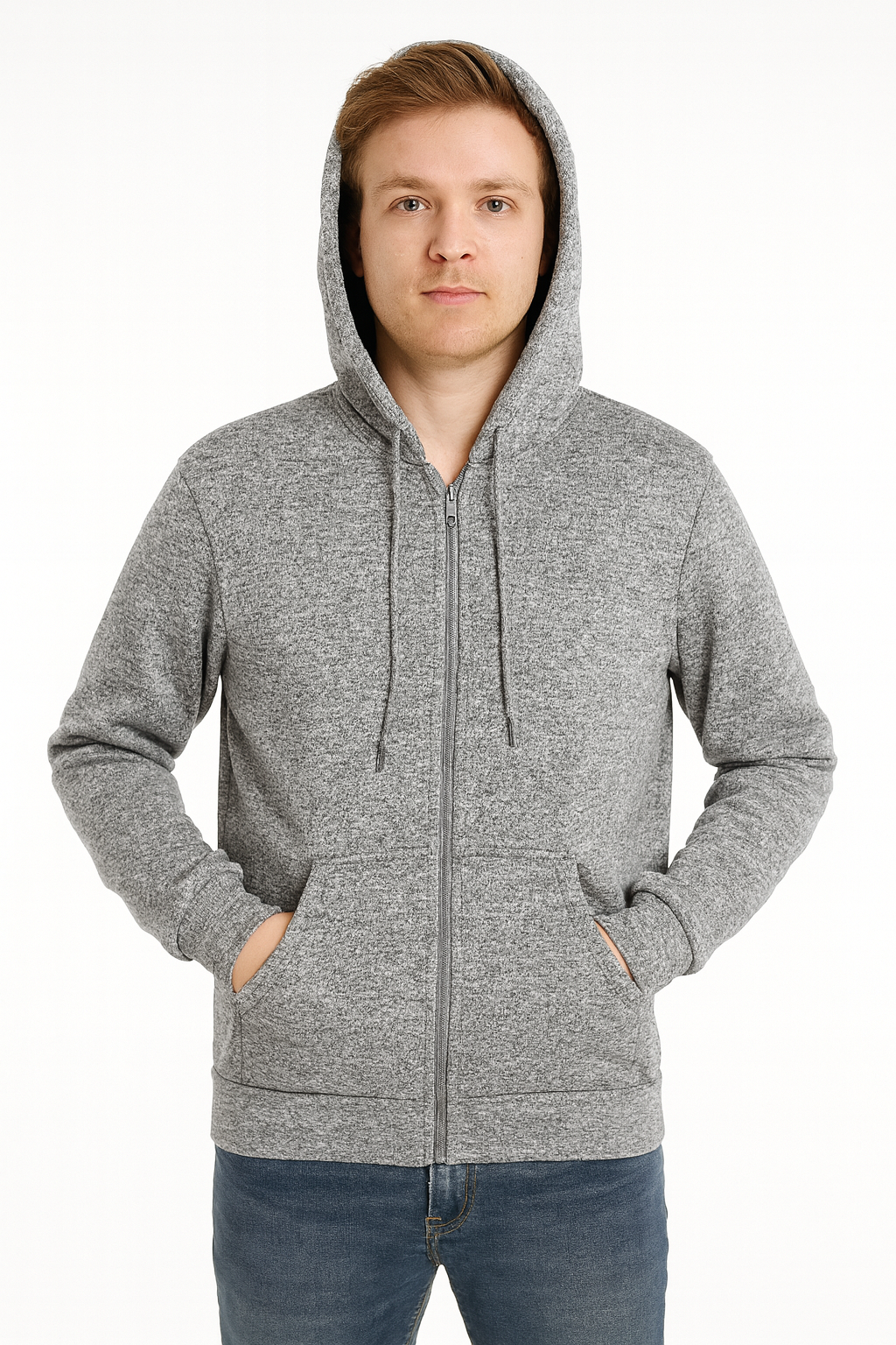 Herren Uni Hoodie Sweatshirt Fleece Reißverschluss Jacke Zip Pullover Kapuze Freizeit Top - Bild 11 von 12