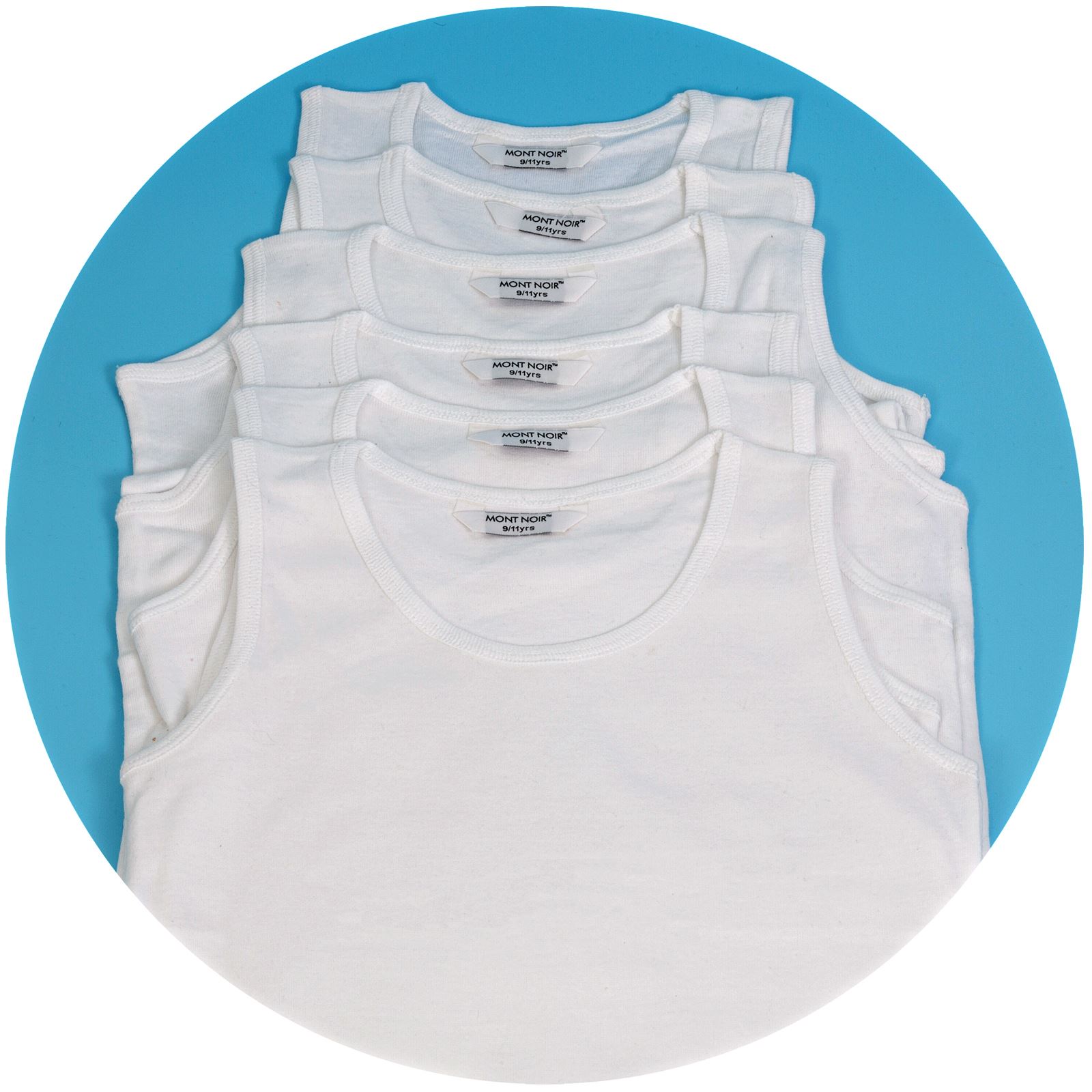 6 Pack Kids Boys Girls Vests Cotton Pastel Interlock Bow Schoolwear 2-13 Years - Picture 12 of 18