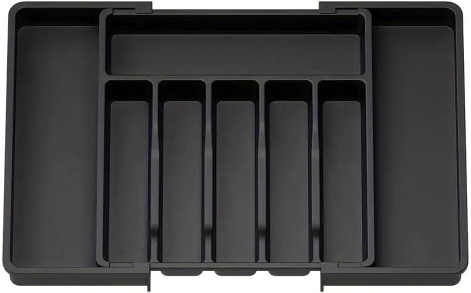 Bandeja organizadora de cubiertos expandible de plástico ajustable cajón de cocina caja de almacenamiento - Imagen 3 de 16