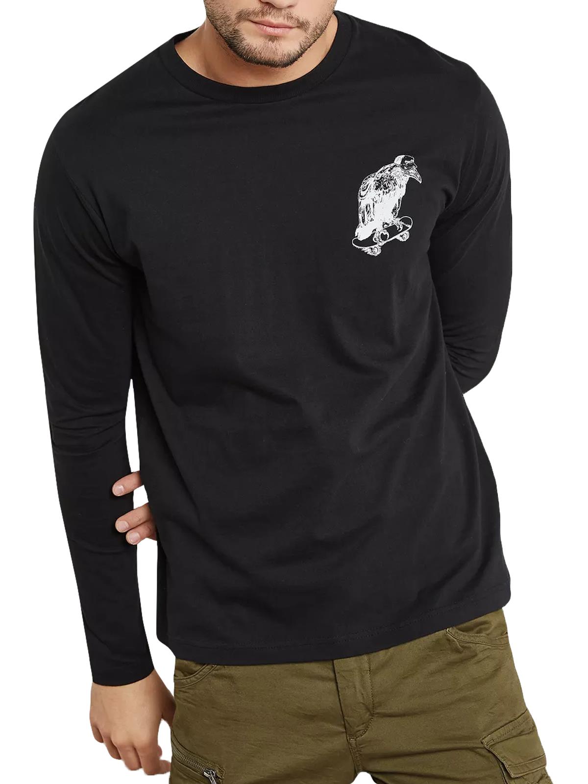 Brave Soul Mens Ribbed T-Shirts Long Sleeve Crew Neck Stretchable Cotton Tee Top - Picture 11 of 17