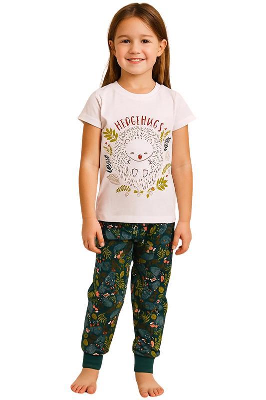 Kids Girls Pyjamas Set Summer Floral Printed Short Sleeve Cotton T-Shirt Shorts - Picture 10 of 17
