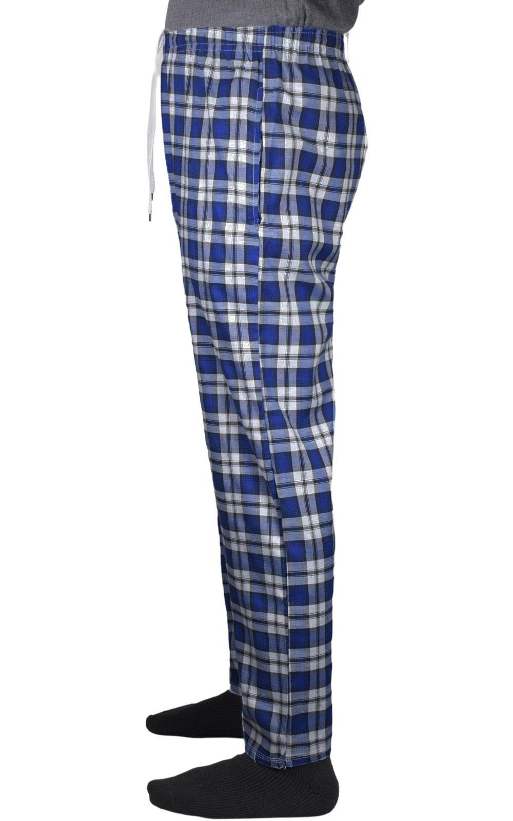 Paquete de 2 pantalones de pijama para hombre tejidos a cuadros de algodón ropa de dormir a cuadros pantalones de salón - Imagen 21 de 33
