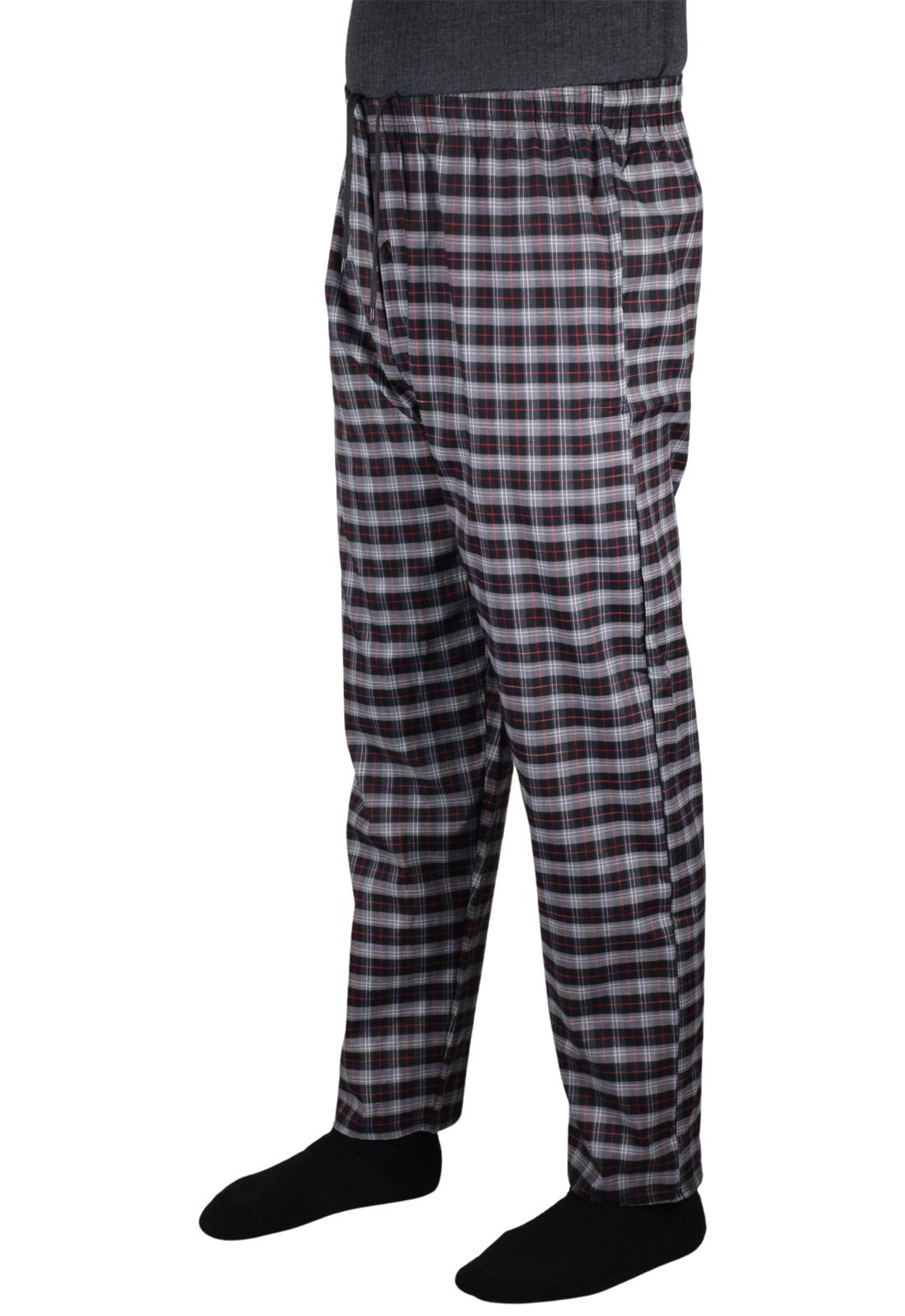 Paquete de 2 pantalones de pijama para hombre tejidos a cuadros de algodón ropa de dormir a cuadros pantalones de salón - Imagen 23 de 33