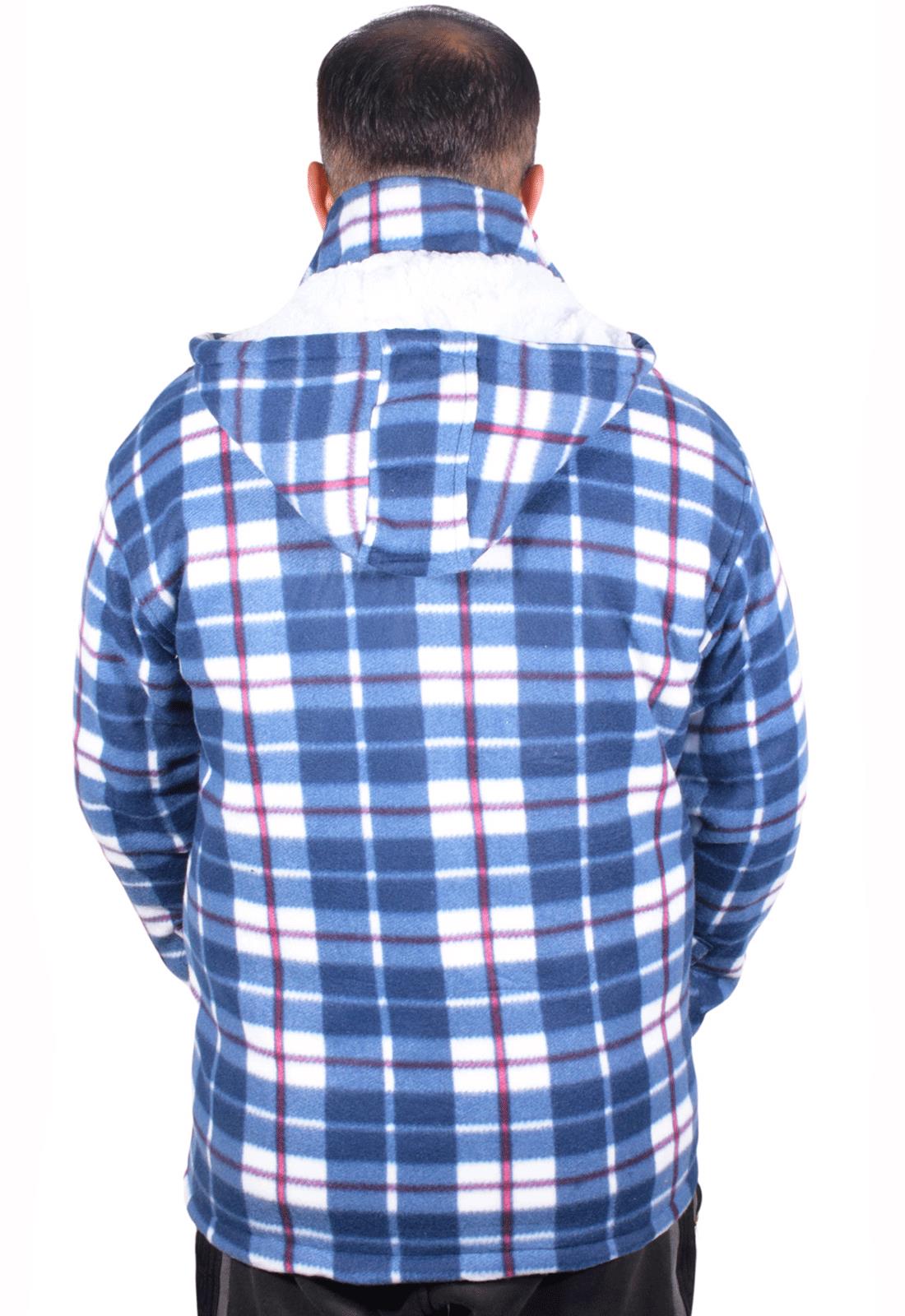 Camisa acolchada para hombre Sherpa forrada de piel leñador chaqueta de trabajo gruesa informal sudadera con capucha - Imagen 24 de 48