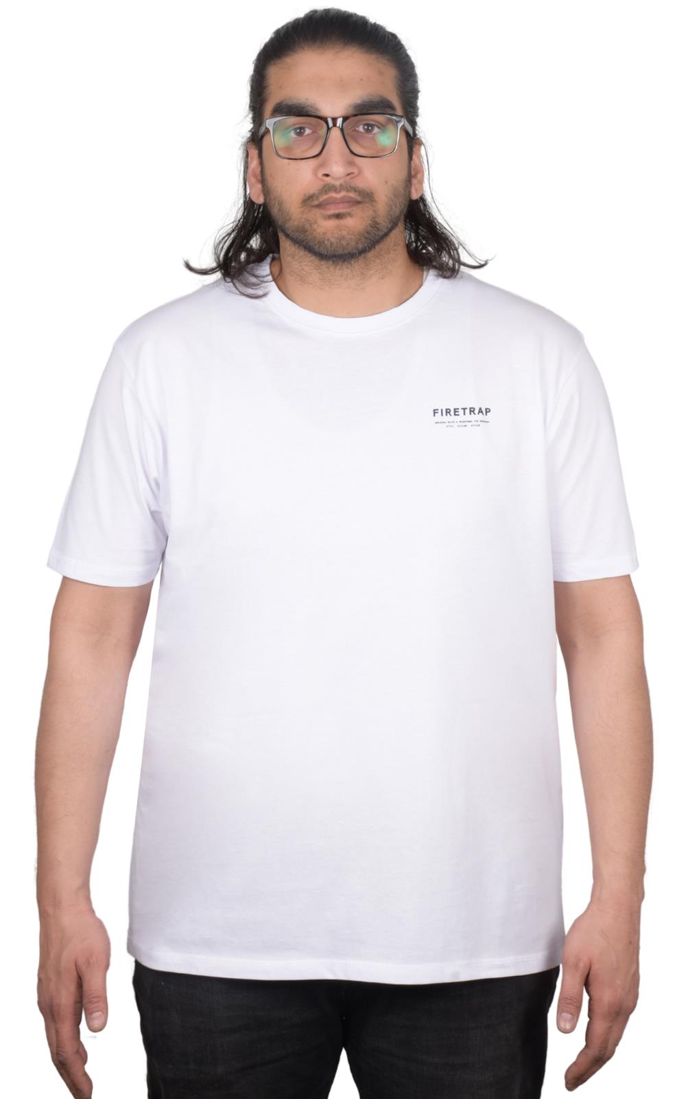 Firetrap Mens Plain T-shirt Crew Neck Short Sleeve T Shirt 100% Cotton Tee Top - Picture 27 of 31